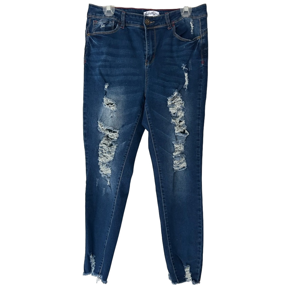 Thread & Others Blue Jeans with Distressed Details Size 13
